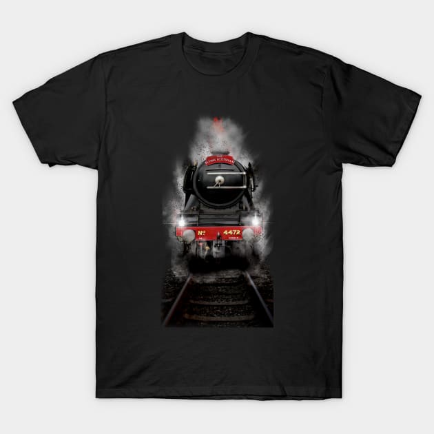 Flying Scotsman at Night T-Shirt by MotorManiac